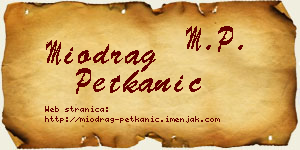Miodrag Petkanić vizit kartica